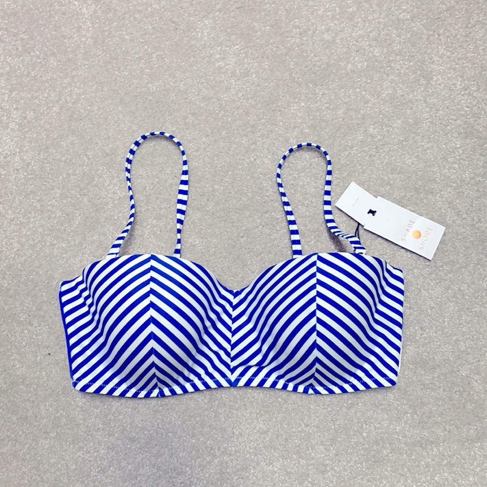 Shade & Shore Blue White Stripe Bikini Top